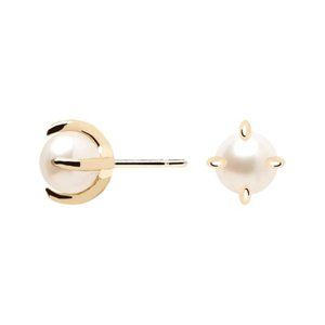 PDPAOLA Pearl 18k Gold Stud Earrings